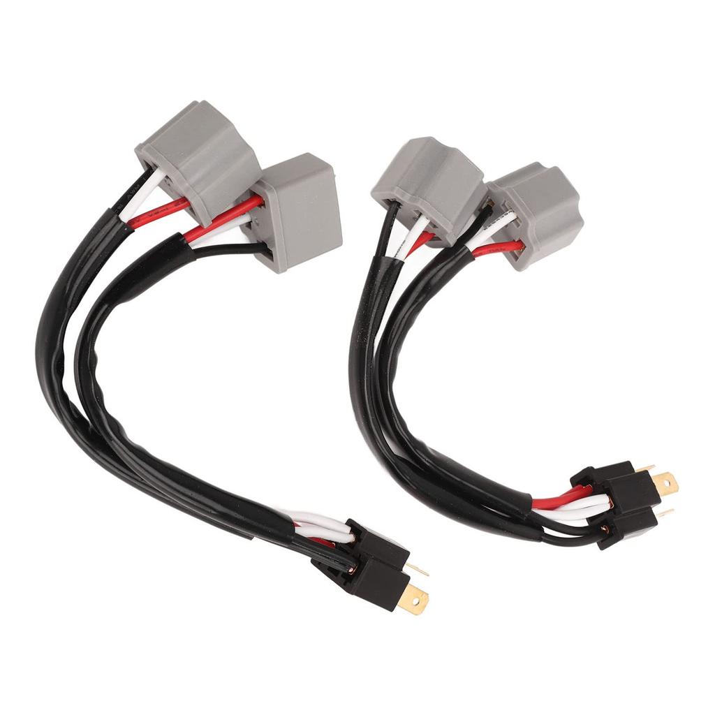 Adaptadores de arnés de faro H4 9003 Paquete de 2 Macho a Hembra Cable de doble ramal para Camioneta Pickup con Cable LED y Enchufe