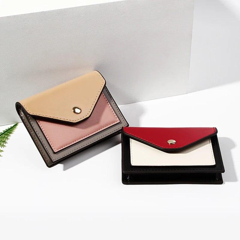 Portofel pentru femei de marcă Poșetă scurtă Mic din piele PU Suport carduri de credit Plic subțire Portofele pentru femei Buzunar pentru monede Poșete de modă