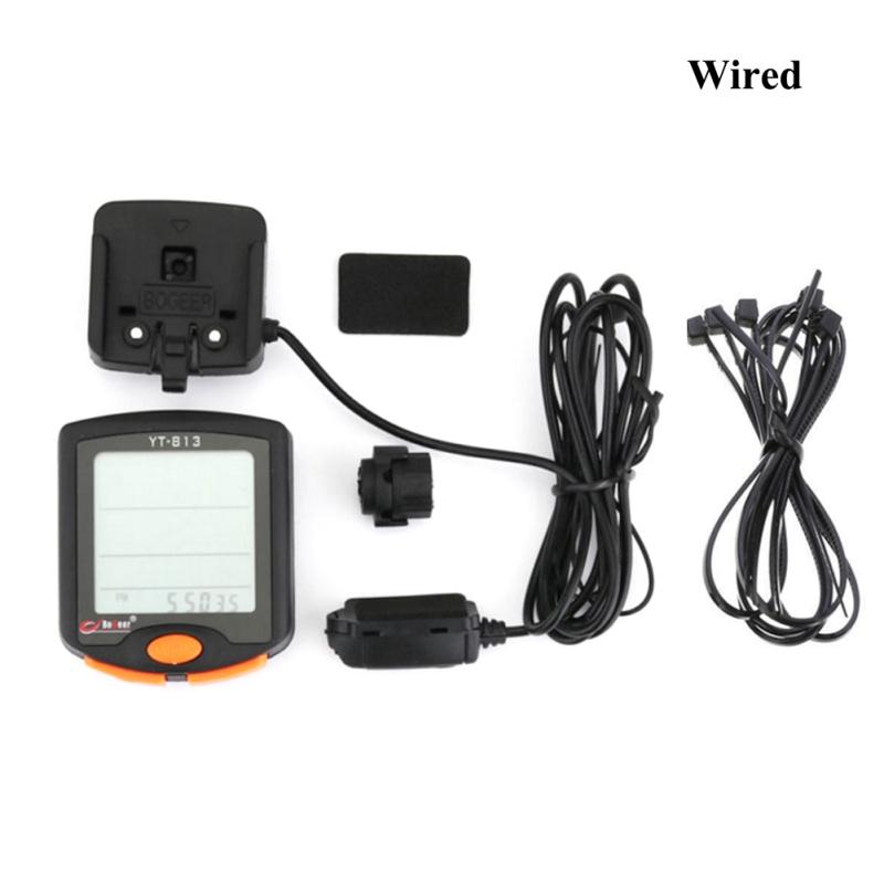 Outdoor & Sports Bike Cycling Bicycle Computer Odometer Backlight Wired LCD Display Speedometer YT-813 wired model
