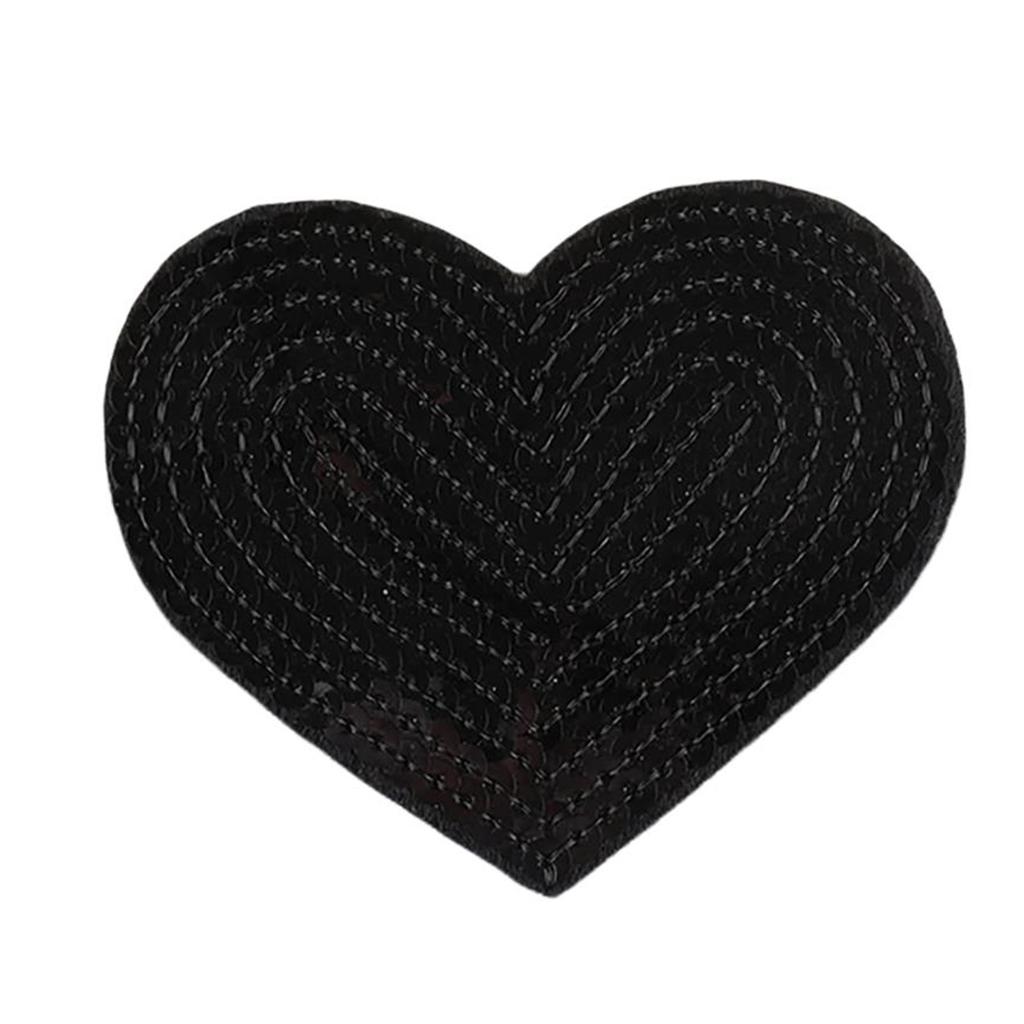 10 Pcs Heart Shape Iron On Patches Sewing On Applique Embroidered Heart Patches Sequins Patches for Clothes Bag Coats