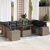 VidaXL Garden Lounge Set with Cushions 10 Pcs Grey Wicker 3326861