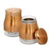 Rose Gold Finish - Bell Bottom Glass Jars for Sugar,Cereal, Spices, Pulses and Other Kitchen Storage 880ml, Set of 2