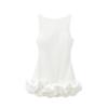 Women's Round Neck Sleeveless Solid Mini Dress Slim Fit Mid Rise Elegant Bodycon Dress Ruffle Hem Party Dress