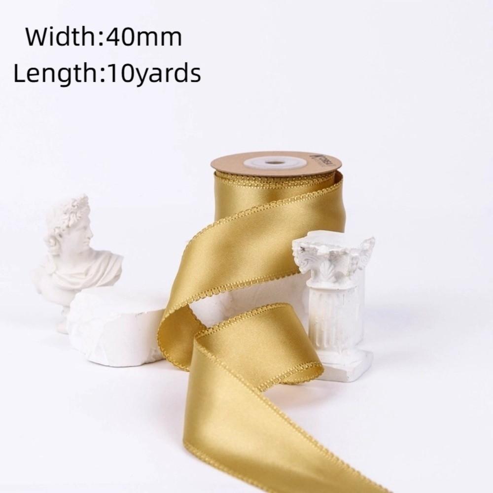 10 Yards 40MM Polyester Satin Ribbon Double-sided DIY Crafts Solid Color Ribbons Handmade Carfts Make Bowknots Lace Ribbon Gifts