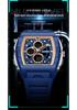 Sanda Men's Sports Barrel-Shaped Luminous Countdown Watch with Triple Time Zone and Dual Display, Waterproof Design.