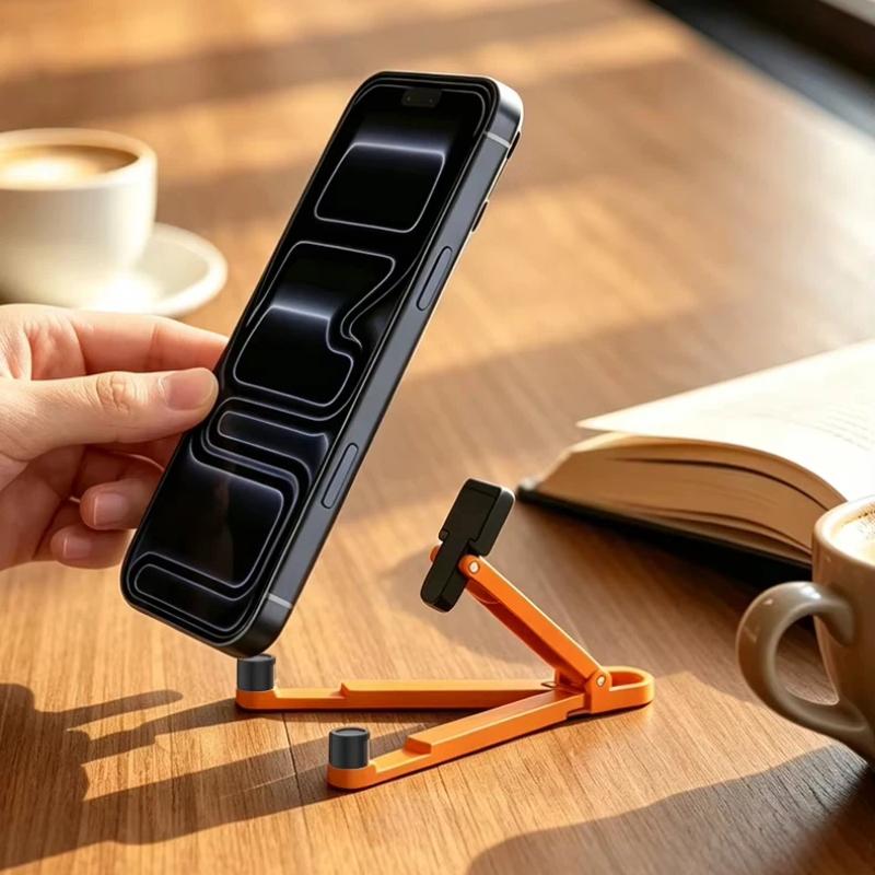 Mini Portable Keychain Phone Stand Aviation Aluminum Anti-slip Adjustable for Travel Live Streaming Vlog Shooting