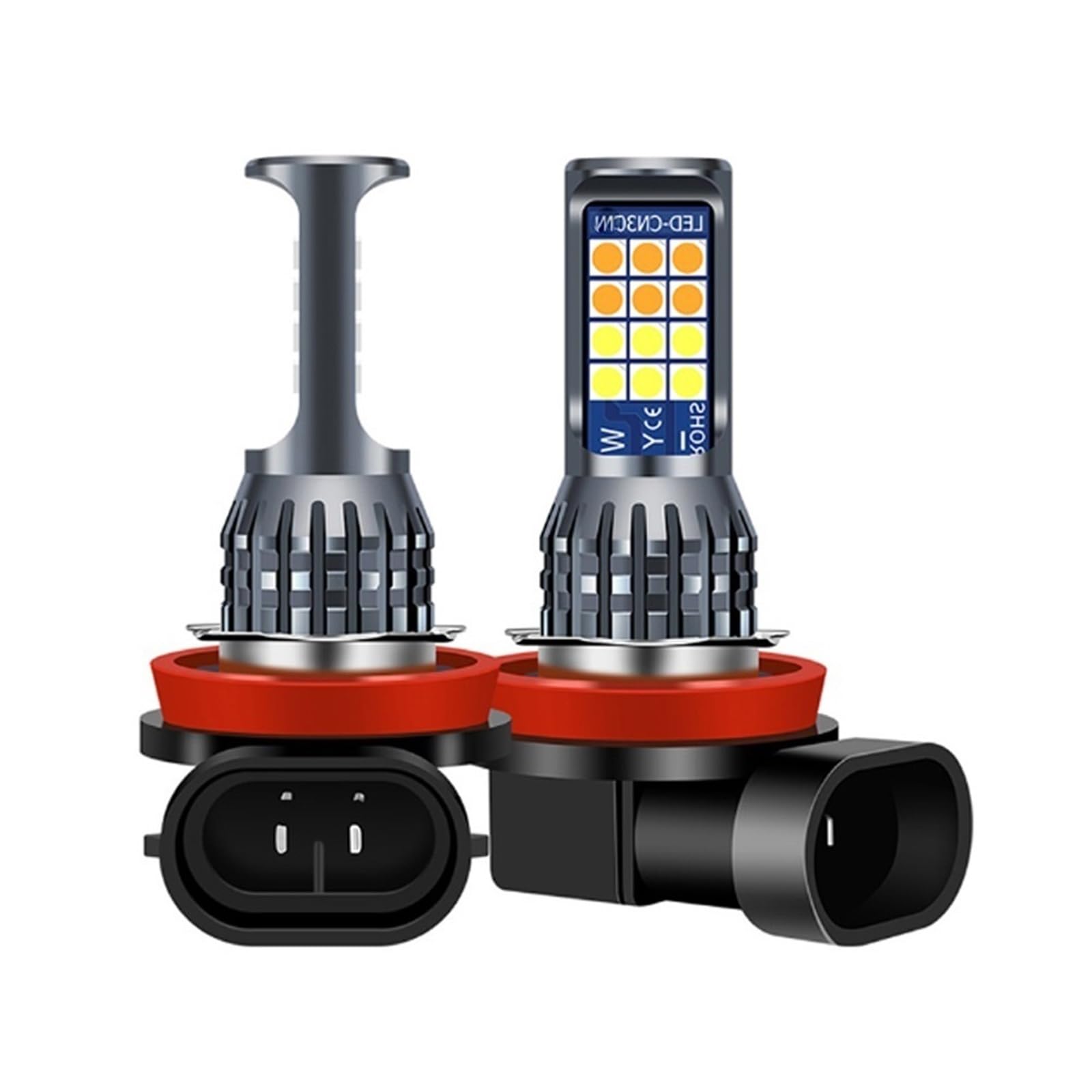 Hohota 2 шт. H8 H11 9006 Светодиодные противотуманные фары двухцветные 3030 24SMD H16 противотуманные H11