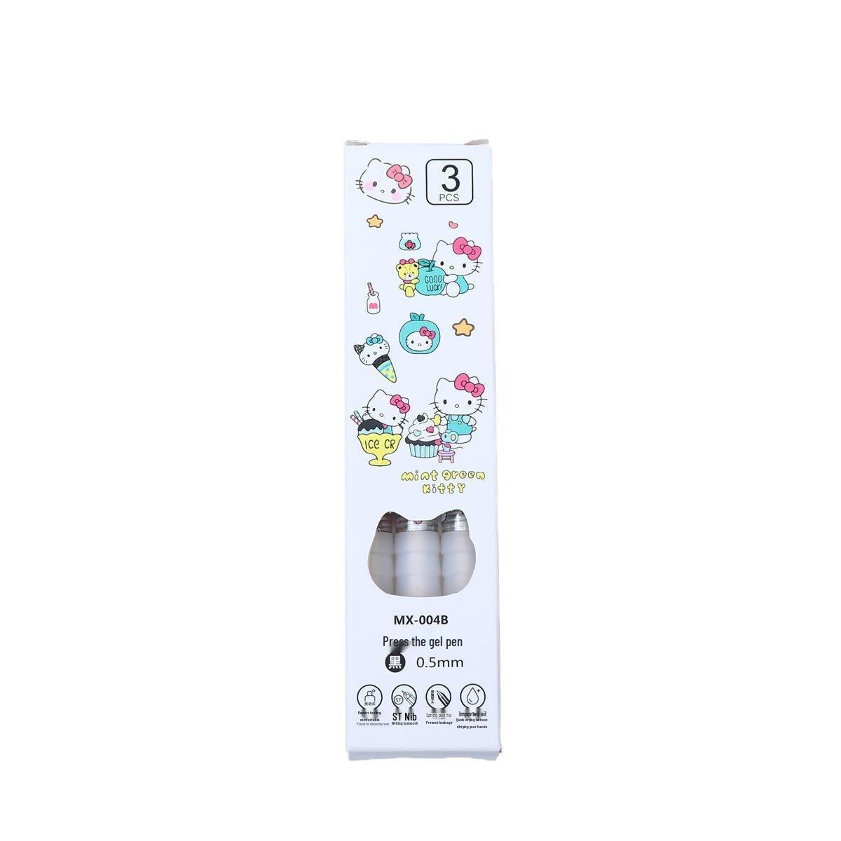 

Mini KT Cat Floral Q&A Ballpoint Pen - Cute, Clickable, Quick-Dry, Smooth Writing Black Pen for Students Ice Cream KT Cat (3-pack)
