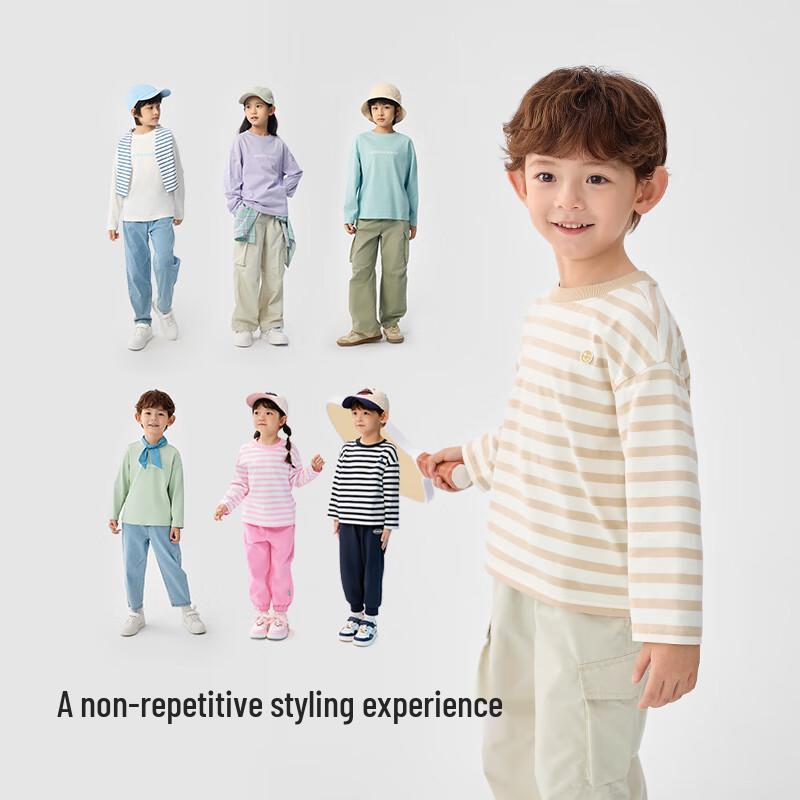 Balabala Kids Striped Long Sleeve T-Shirt 130