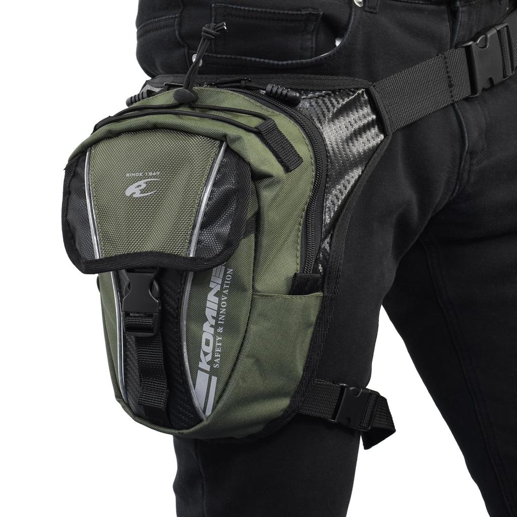 KOMINE Riding Leg Bag 1 for Olive Free SA-053 Motorcycles,