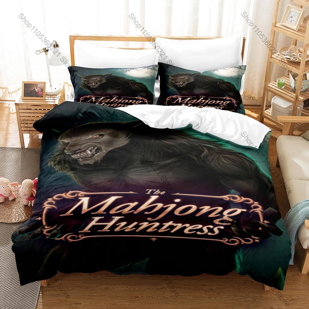 Cool Dark Gothic Werewolf & Mary Character Pattern 3 In 1 Bedding Set Quilt Cover With Two Pillowcases Unique Home Gift Indie Ga