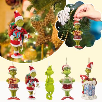 Christmas Ornaments Acrylic Flat Xmas Tree Hanging Decoration Xmas Thief Printed Ornament Christmas Tree Holiday Party Decor For Family Friends