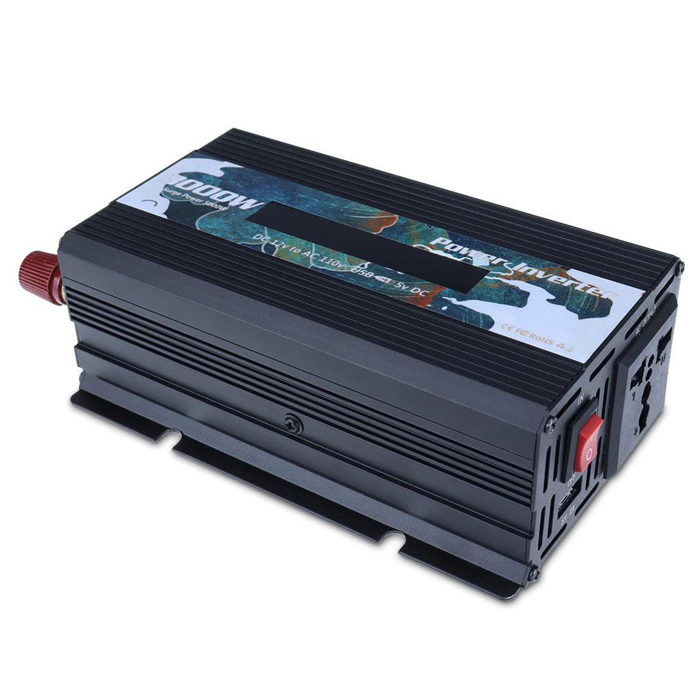 

Инвертор портативный DC 12 В в AC 110 В 3000 Вт Адаптер Защита от короткого замыкания Встроенный вентилятор Синусоидальный преобразователь Черный чёрный