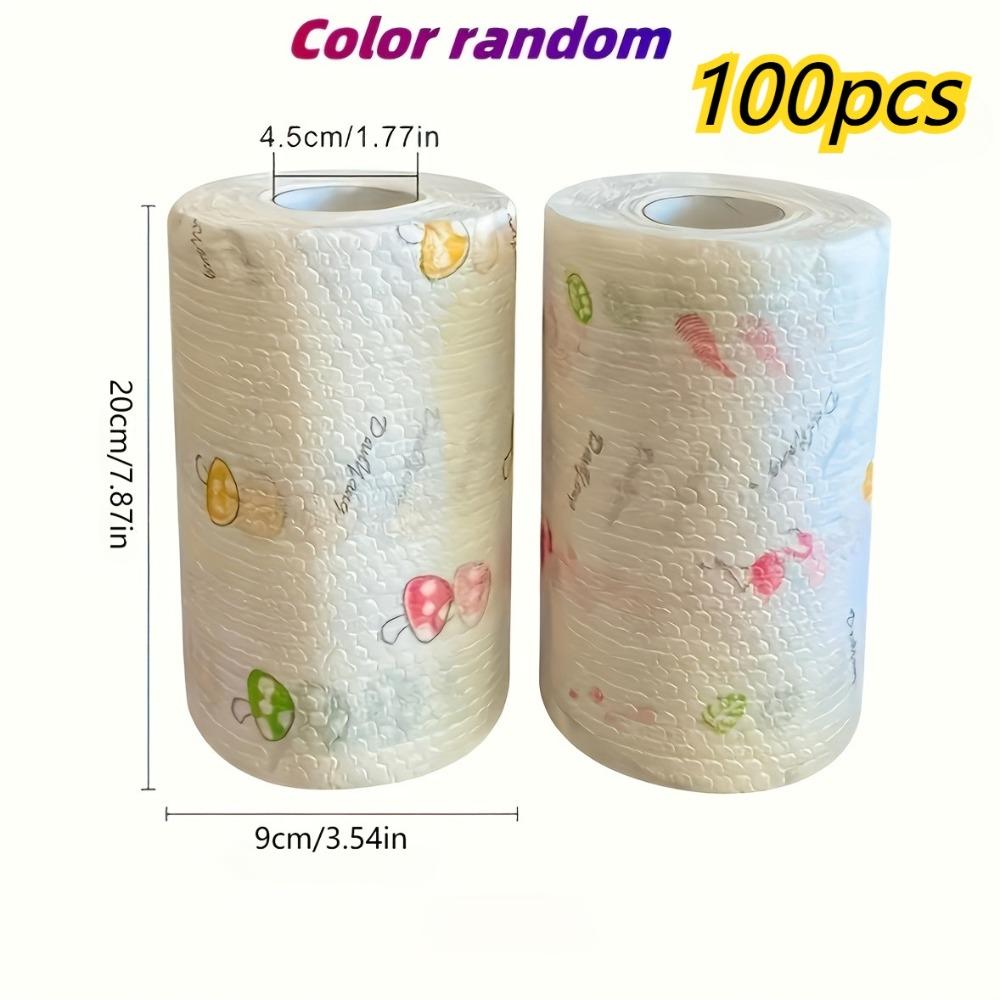 100/400-Sheet Reusable Cleaning Cloths - Random Print Lazy Rags, Degreasing Washable Dry&Wet Wipes, Kitchen Paper