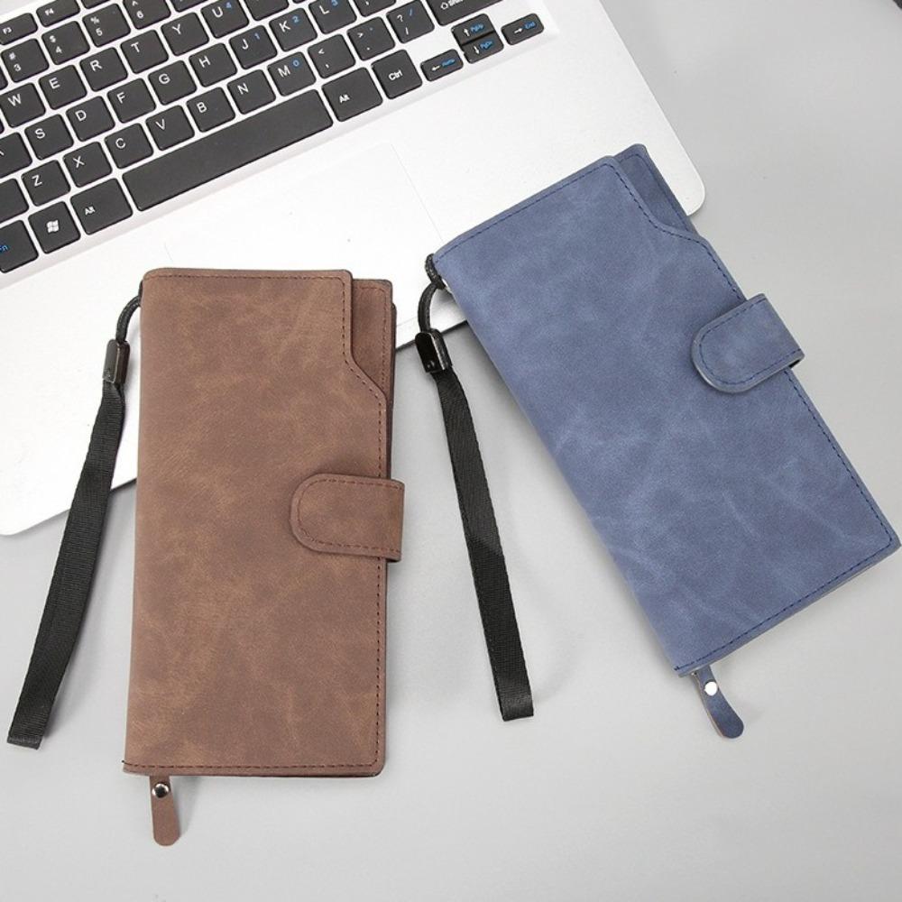 Fashion PU Men Long Wallet Large Capacity Coin Purse Business Wallet Phone Pocket Handbag Card Holder Travel