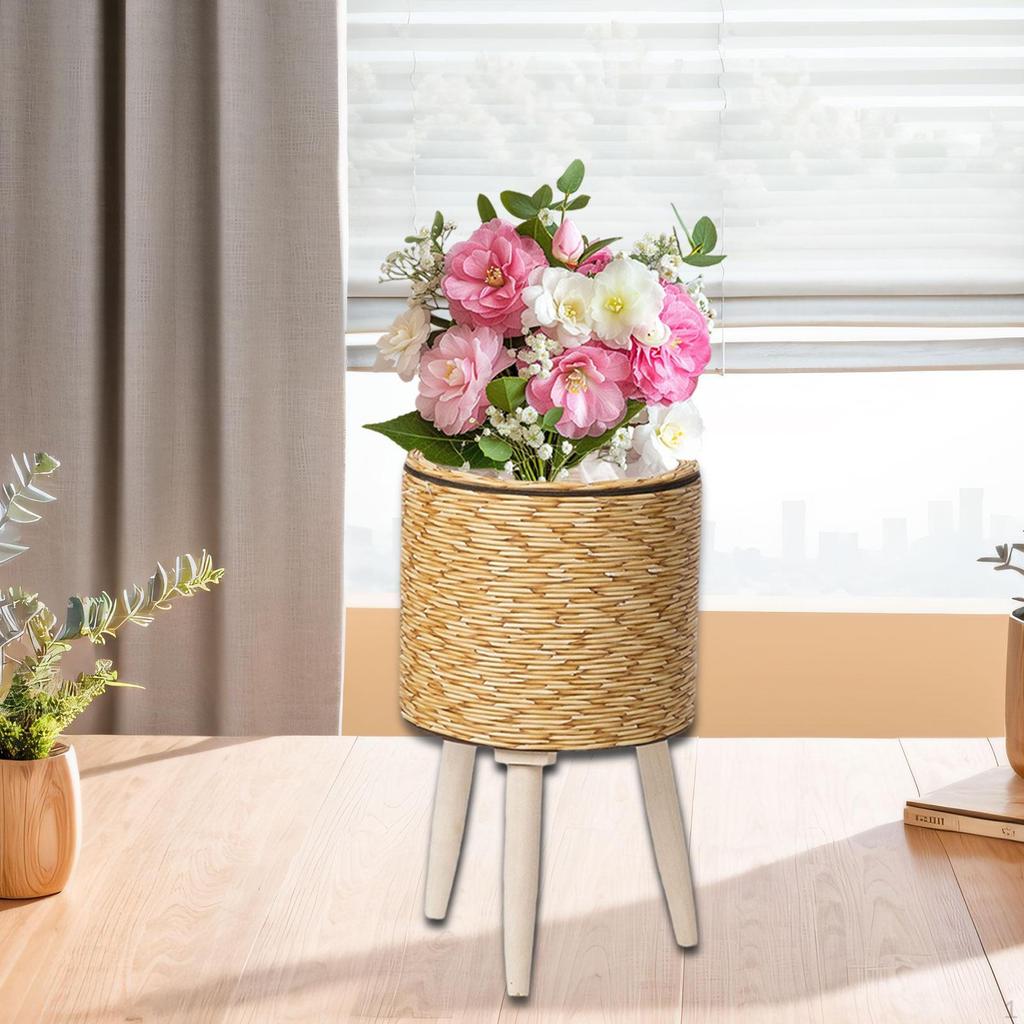 Plant Basket with Legs Flower Pot Pastoral Display Planter for Balcony Greenhouse Dining