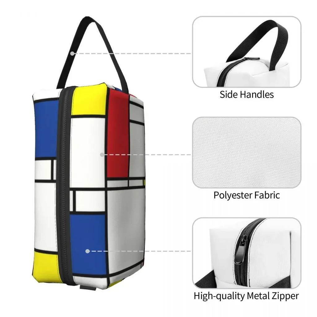 Cestovní Piet Mondrian Minimalistický De Stijl Toaletní taška Móda Moderní umění Organizér na make-up a kosmetiku Krása Úložný prostor Pouzdro Dopp Kit