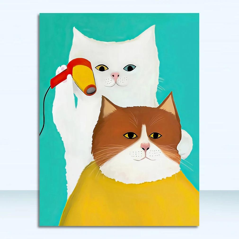 Wall Art Pictures For Living Room Kid's Bedroom Nursery Cuadros Home Decor Cartoon Cat Posters And Prints Canvas Oil Painting