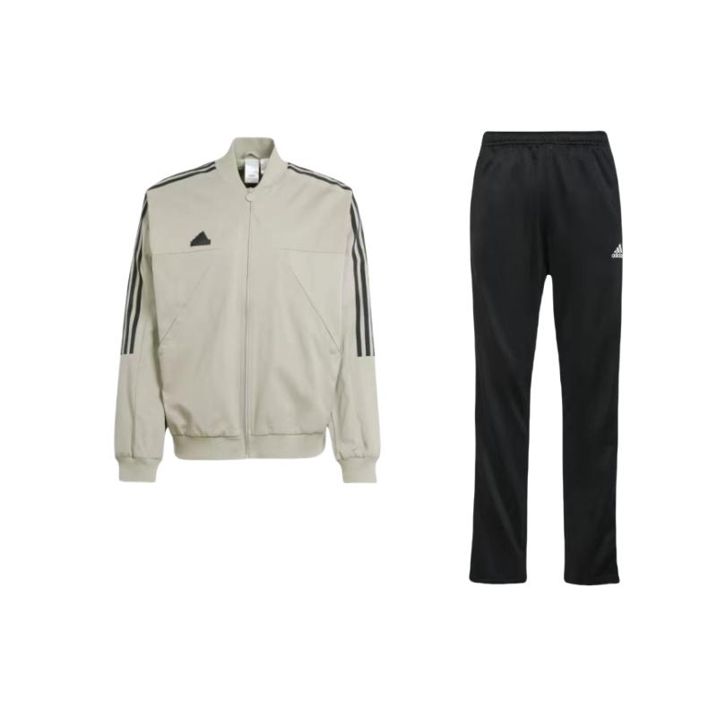

Adidas Solid Color Logo Stripe Zipper Long Sleeve Straight Leg Retro Sports Tracksuit Unisex Tracksuit TR30PR-BW+IS1513 M