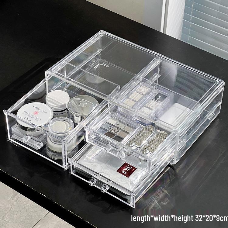 High-End Acrylic Cosmetic and Skincare Organizer - Dustproof, Large Capacity Desktop Storage Box