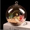 6/12 Stück Hängender Teelichthalter Glaskugeln mit Aufhängeseil Terrarium Klare Vase Hochzeitsfeier Heimdekoration