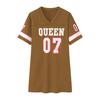Women's Dress - Casual Hip-Hop Style Short Sleeve T-Shirt Dress with "07" Letter Print, Summer Loose Fit Comfortable Dress,Stylish Summer Outfit