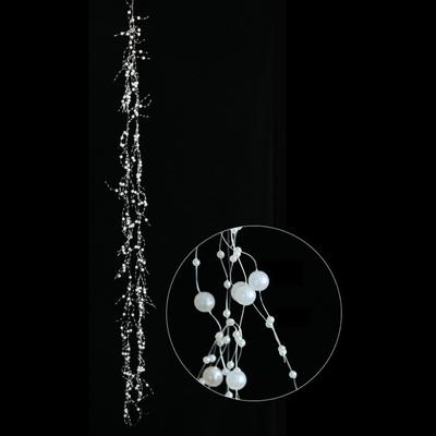 Decorative Fishing Line Pearls Chain Artificial Glitter Snowflake Beads Chain Clear 2M Christmas Tree Beads Chain Wedding Party
