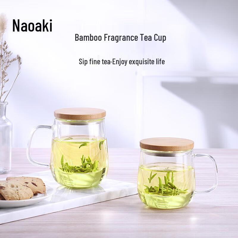 Heat-Resistant Glass Tea Infuser Mug with Handle