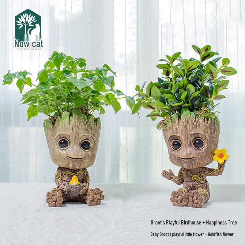 Guardians of the Galaxy Groot Bonsai Brazil Wood Flower Pot - Anime Indoor Green Plant Ornament