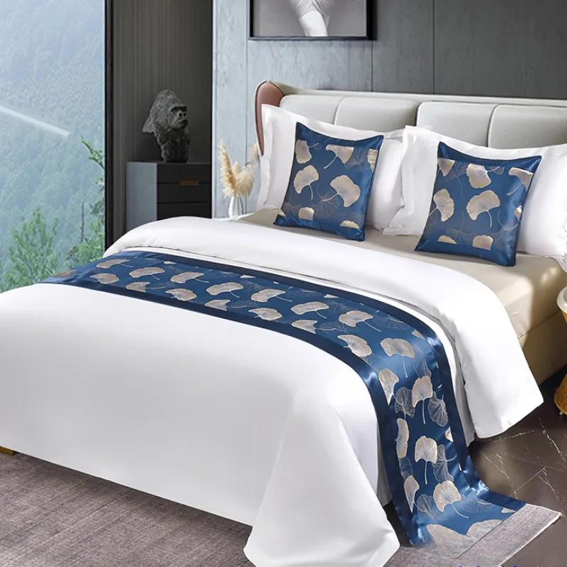Chinese Style Fashion High Quality Bed Flag Hotel Cupboard Table Runner Decor for Home Parlor Wedding Room No Pillowcase