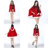 Stunning Women Christmas Red Velvet Santa Claus Cloak Cape Hooded Xmas Cosplay Costume
