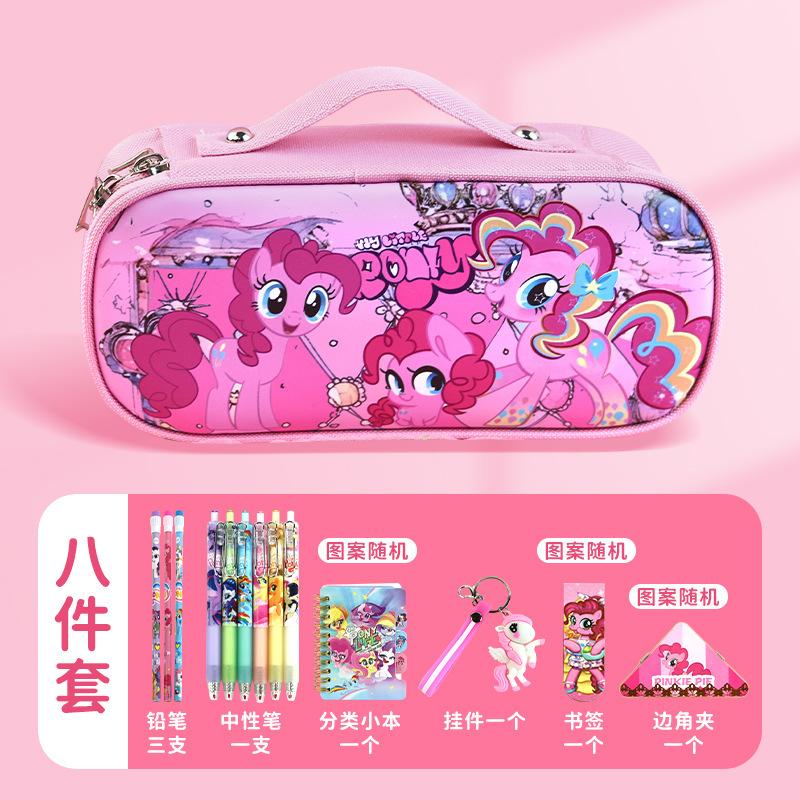 Cutie de papetărie pânză etui port-creioane de mână drăguț cu bule mat etui port-creioane elev școală primară capacitate mare inimă de fată