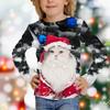 Kid Long Sleeves T-Shirt Fashionable Creativity Christmas Cartoon Animal 3D Print Autumn Casual Sports Versatile Comfortable Loose T-Shirts