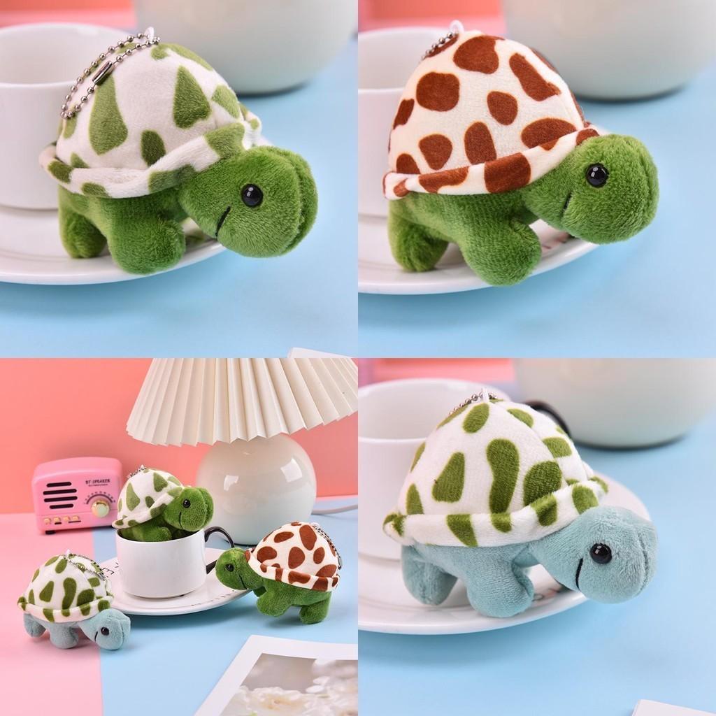 Cute Spotted Turtle Plush Keychain Fluffy Toy Adorable Bag Accessory