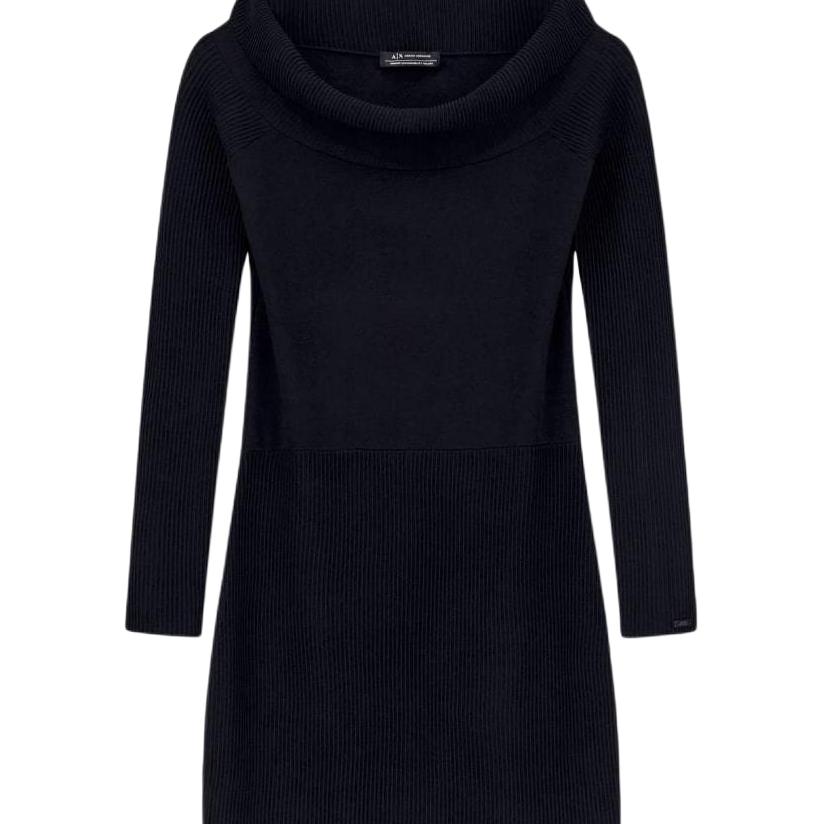 Armani Exchange Solid Color Off Shoulder Long Sleeve Maxi Dress Women dresses XW001313-AF10352-UC001