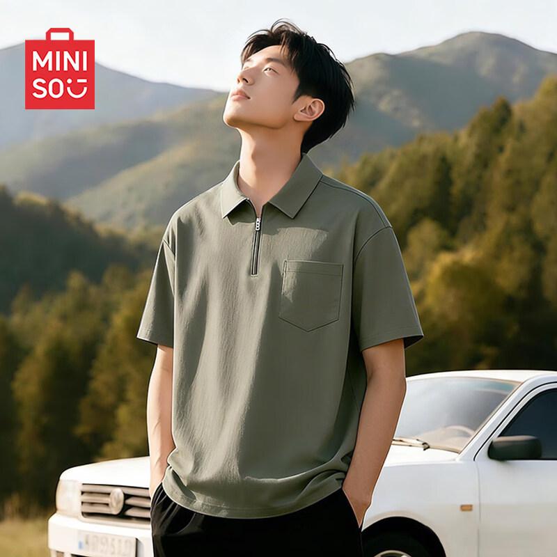 MINISO Men's Outdoor Half-Zip Short-Sleeve Shirt
