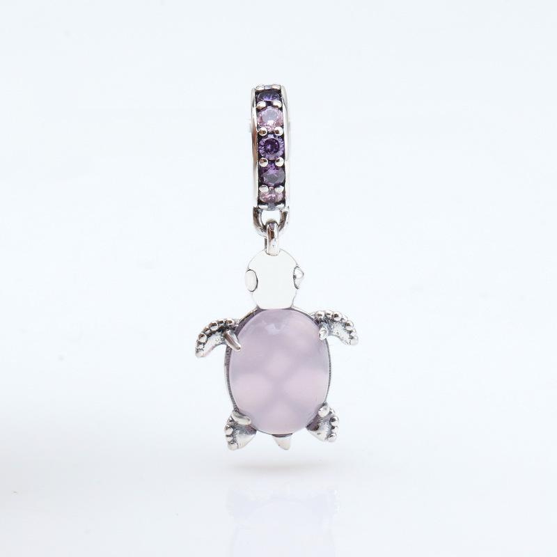 Pink Sea Turtle Murano Glass Pendant - Elegant Summer Gift for Women розовый