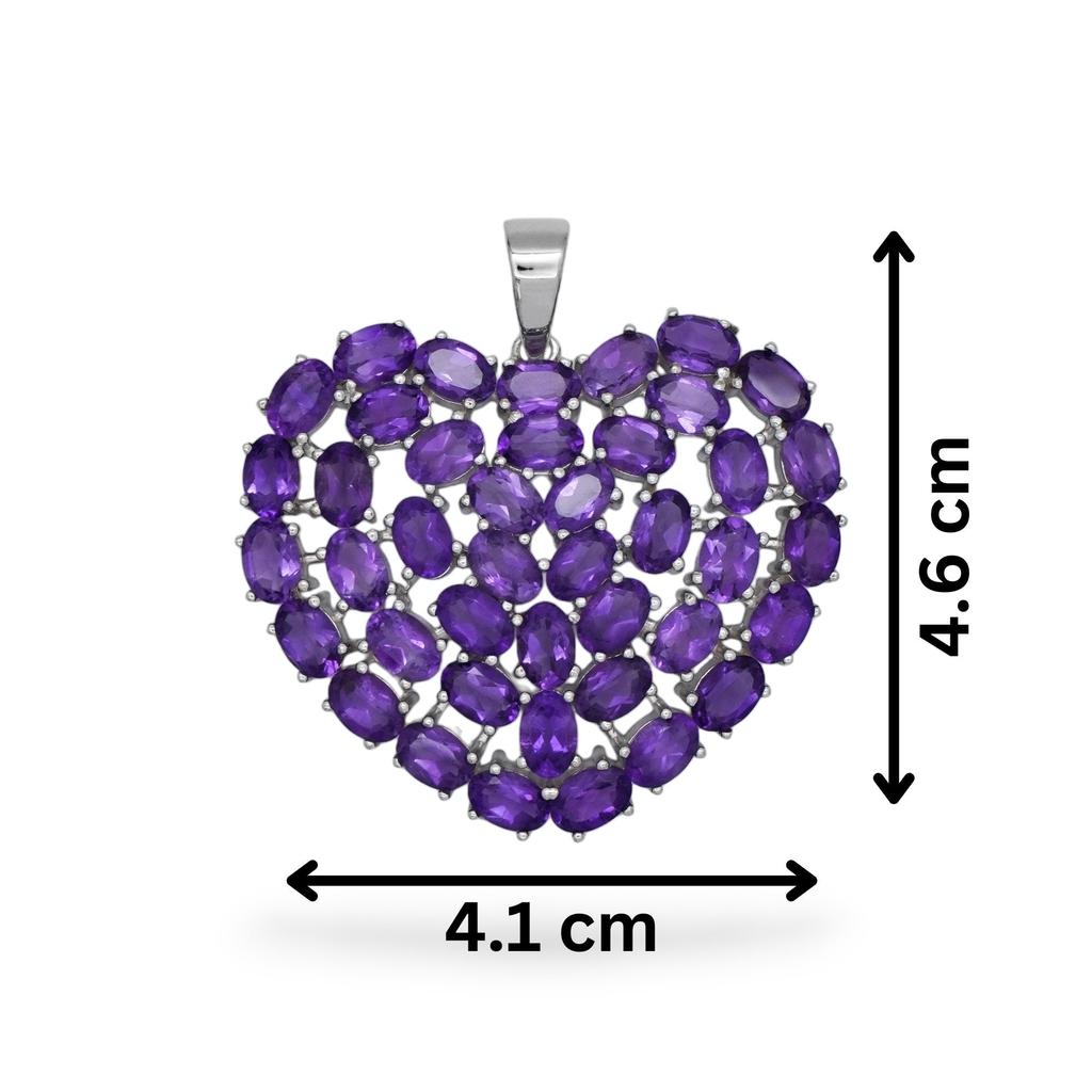 Pendentif Cœur en Pierre Précieuse Grenat: Collier Fait Main en Argent Sterling 925