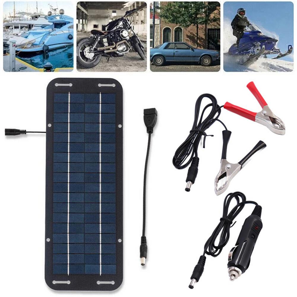 Portable Solar Panel 18v 5w Automotive Battery Maintainer Portable Battery Charger For Outdoor Use For Car Automotive Motorcycle