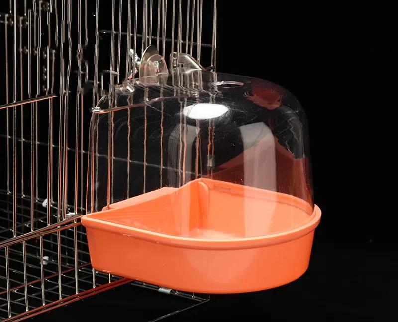 Small Bird Bathing Kit for Parakeets Cockatiel Lovebird Myna Bath Box Anti-Splash Design Detachable Pet Bird Grooming Accessory