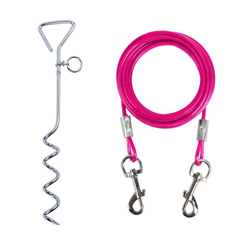 Pet leash dog leash dog pile wire rope tether dog leash ground nail outdoor pet products