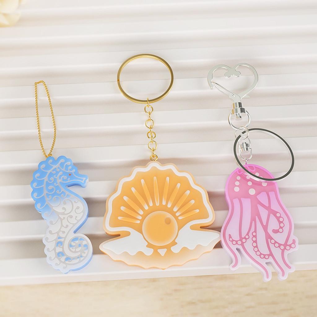 Silicone Pendant Mold Crafts Molds Marine Animal Shaped Keychain Moulds Silicone Material Gift for DIY Hand Making Lover