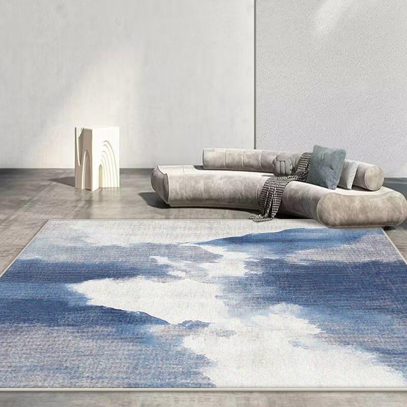 Nordic Abstract Carpet Living Room Rendering Decoration Sofa Blue Large Area Rugs Outdoor Active Non-slip Mat Customizable