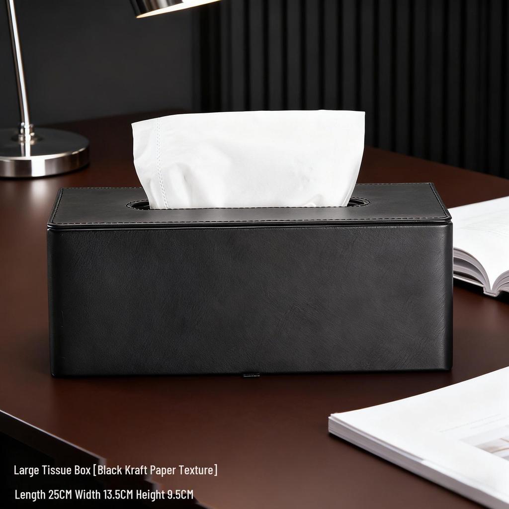 Elegante Scatola Porta Fazzoletti in Pelle di Lusso per Tavolini da Pranzo e Caffè - Personalizzabile con Logo