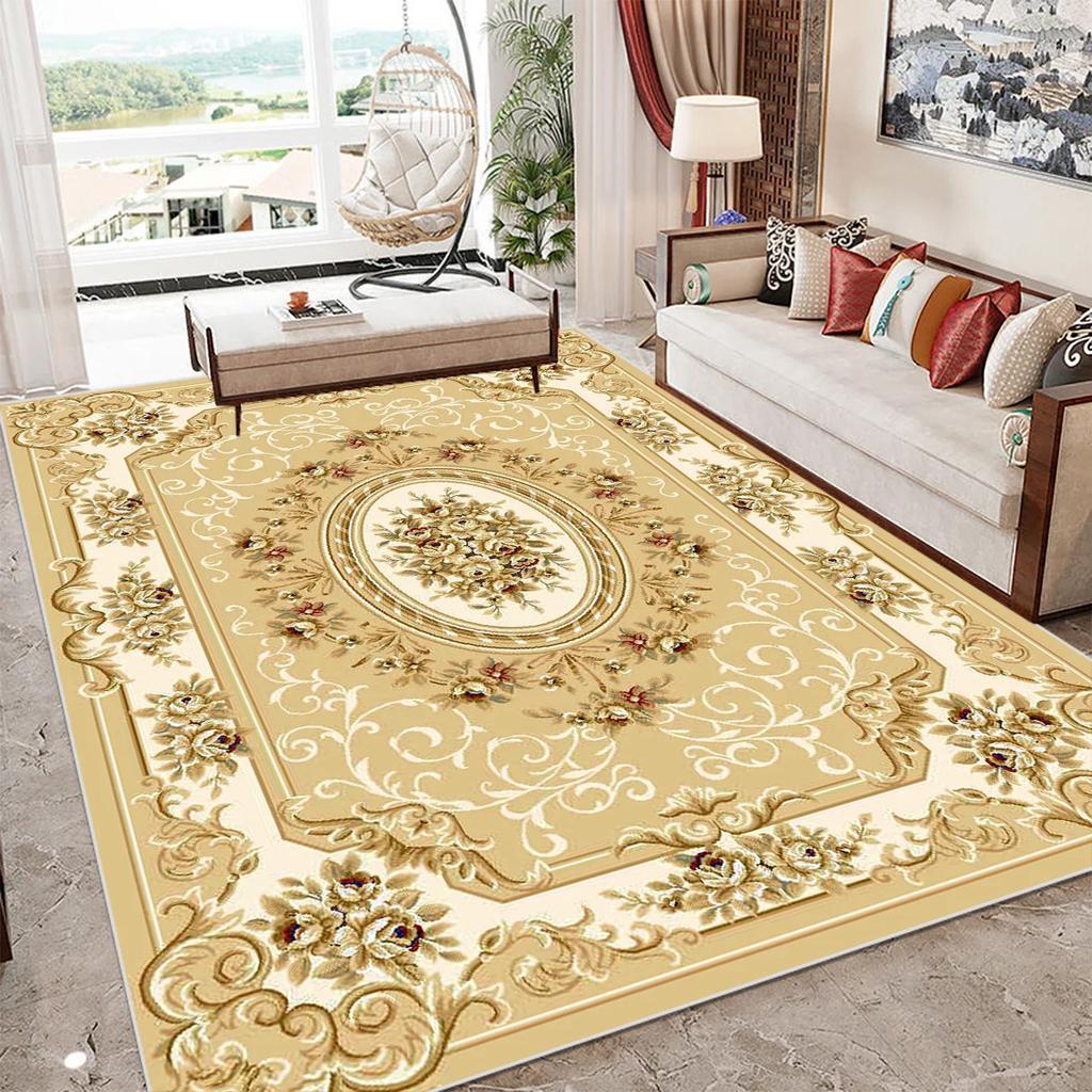 European Style Luxury Large Living Room Carpet Soft Easy Cleaning Rugs for Bedroom Fashion Decoration Home Coffee Tables Mat