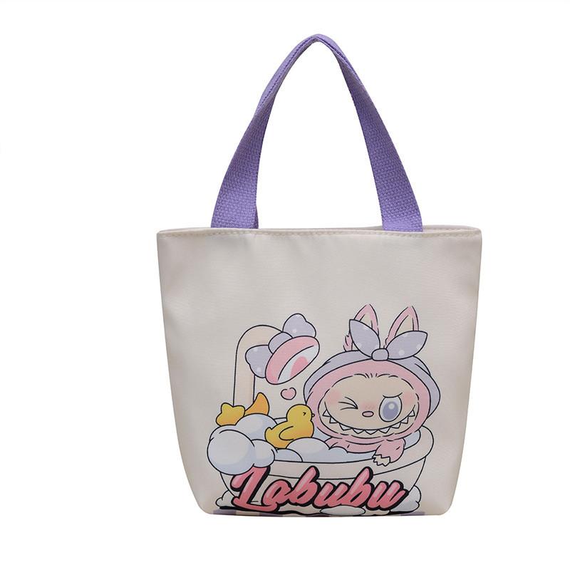 Single Room Canvas Bag Childrens Cartoon Square Bag And Handheld