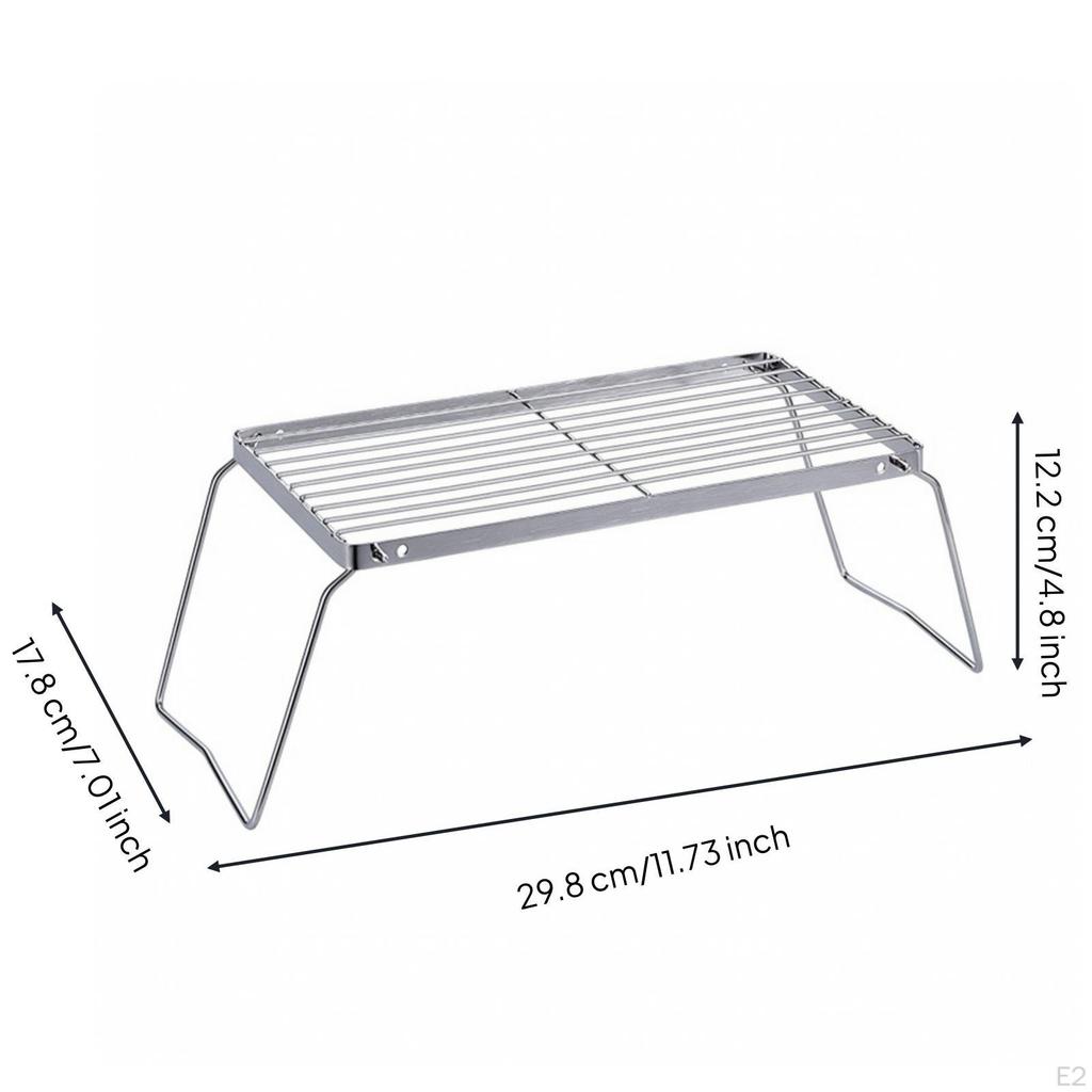 Tragbarer Trapezoid-Grillrost Verstellbarer faltbarer Grill mit Ständer