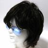 Silver Matte x Light Blue Fashion Square Tough Guy Rimless Slightly Bad Boy Large Metal Thin Glasses, Shape, Style, Half-Rim, Sunglasses, Men's