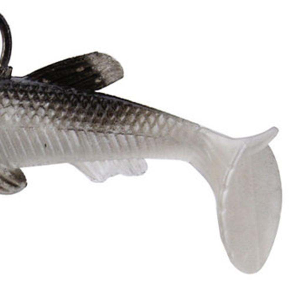 3PCS Soft Fishing Lures Jig Flexible Realistic Appearance Streamlined Body Fishing Bait Hook for Lake Sea