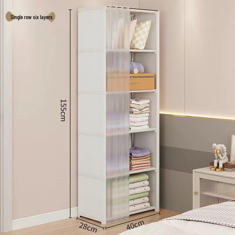 Thickened Multifunctional Storage Rack: Bookcase, Wardrobe, and Toy Organizer with Dustproof, Detachable Design.